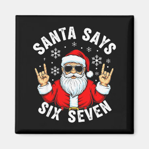 Rolig tomte säger sex sju jul Xmas meme Magnet