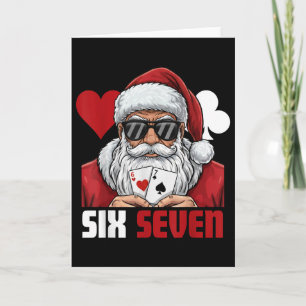 Rolig tomte säger sex sju poker jul 67 meme kort