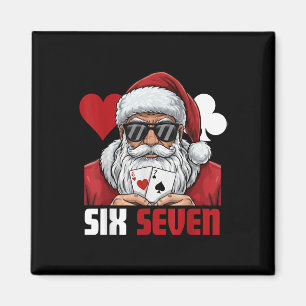 Rolig tomte säger sex sju poker jul 67 meme magnet