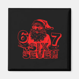Rolig Tomte Säger Sex Sju Xmas 6 7 Meme Jul Magnet