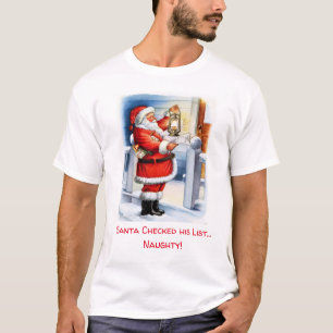 Rolig Tomte som Kollar sin Lista / Busetengift för T Shirt