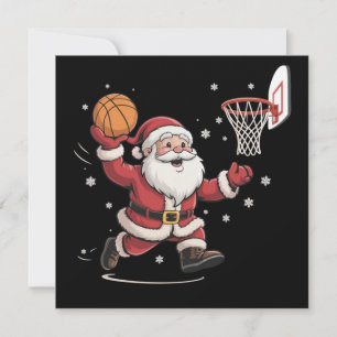 Rolig Tomte som Spelar Basket Julpresent Xmas Julkort