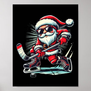 Rolig tomte som spelar ishockey Älskare Pojkar Fli Poster
