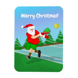 Rolig tomte som spelar Pickleball God Jul Magnet