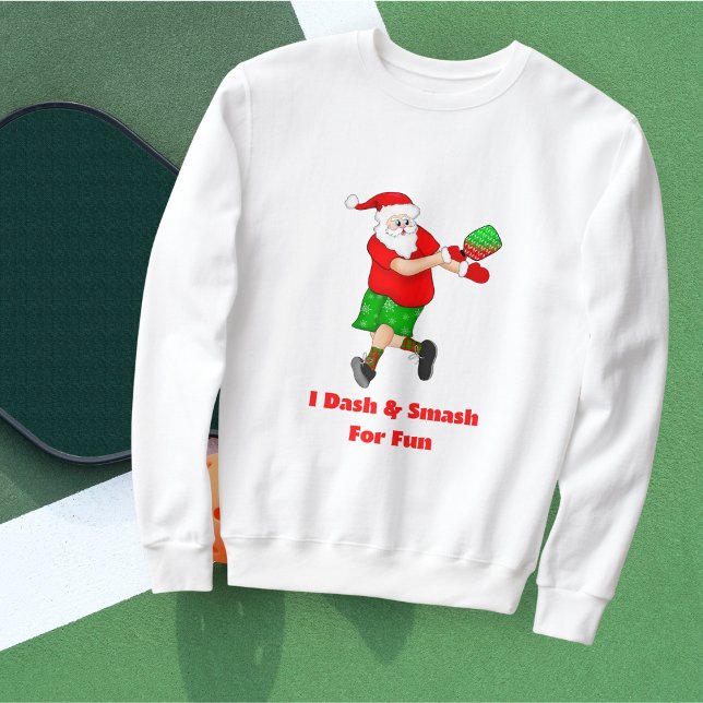 Rolig Tomte som Spelar Pickleball Jag Daskar & Sma T Shirt (Festive Pickleball Fun! Spread cheer with Santa's pickleball sweatshirt gift!)