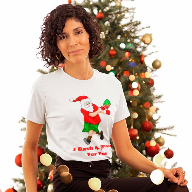 Rolig Tomte som Spelar Pickleball Jag Daskar & Sma T Shirt (Skapare uppladdad)