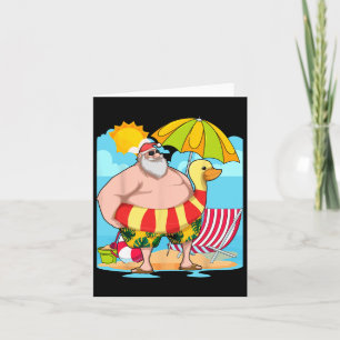 Rolig Tomte Sommar Hawaiian Tropisk Jul Kort