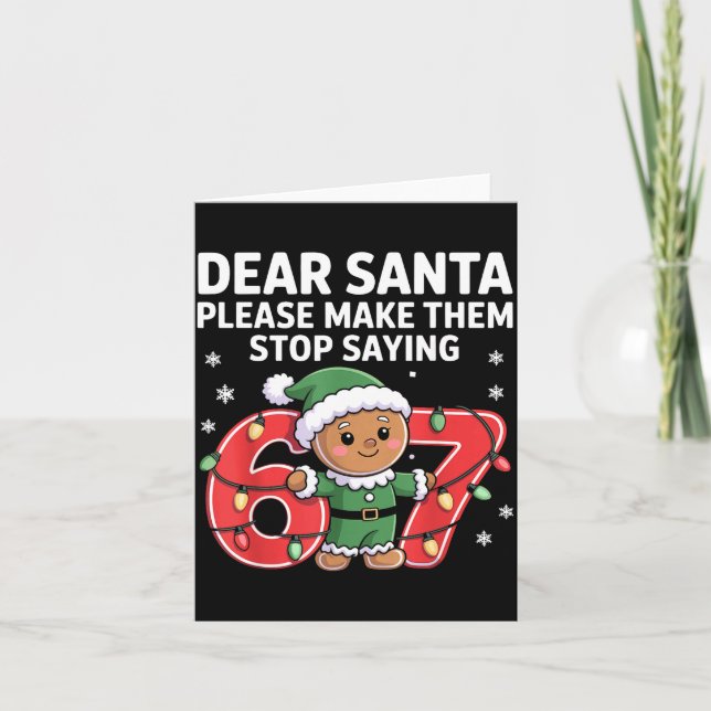 Rolig tomte stopp 67 pepparkakor sex sju meme  kort (Framsida)