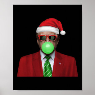 Rolig Tomte Trump Bubble Gum Gör Julen Stor Poster