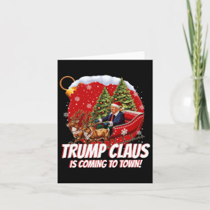 Rolig Tomte Trump Claus Kommer Till Stan God Jul Kort