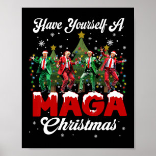 Rolig Tomte Trump Ha dig en Glad M.a.g.a Jul Poster