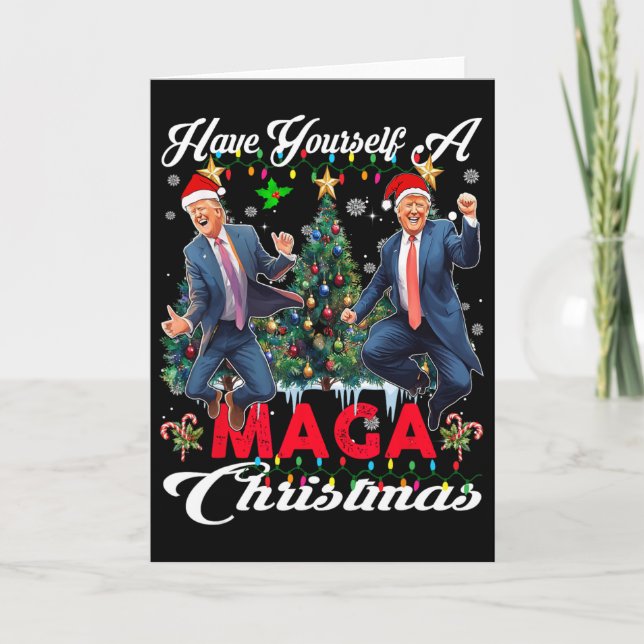 Rolig Tomte Trump Ha dig en glad mega jul Kort (Framsida)