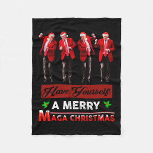 Rolig Tomte Trump Ha En Glad Mega Jul Chris Fleecefilt