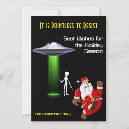 Rolig Tomte 🎅🛸 UFO Jul Inbjudningar