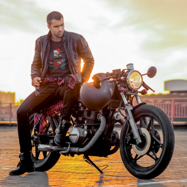 Rolig tomtedödskalle-björnstjärna som chillrar jul t shirt (Skapare uppladdad)