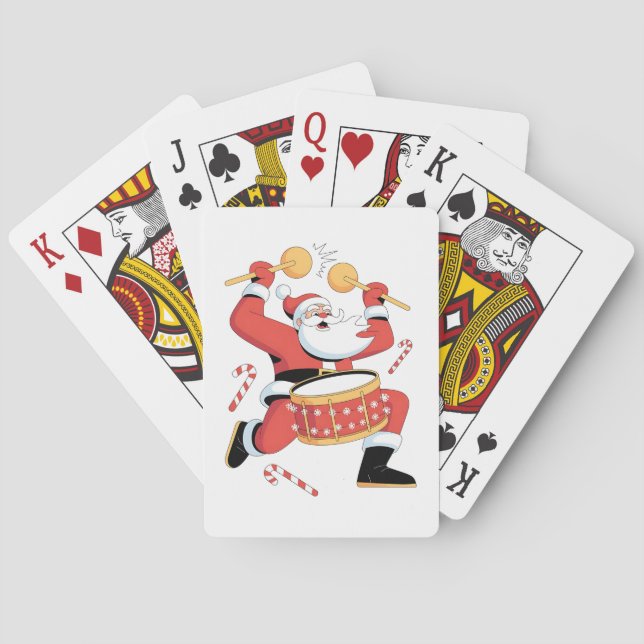 Rolig tomtedrummer ful jul Xmas trummis  Casinokort (Baksidan)