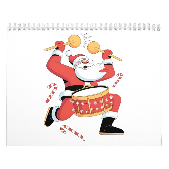 Rolig tomtedrummer ful jul Xmas trummis  Kalender (Omslag)