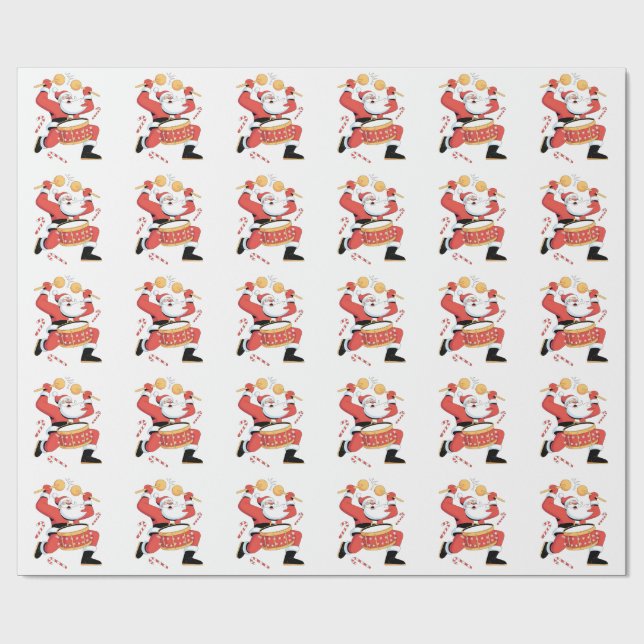 Rolig tomtedrummer ful jul Xmas trummis  Presentpapper (Platt)