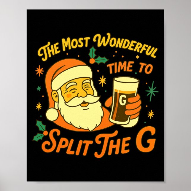 Rolig Tomteöl Jul Split The G, Roligt  Poster (Framsidan)