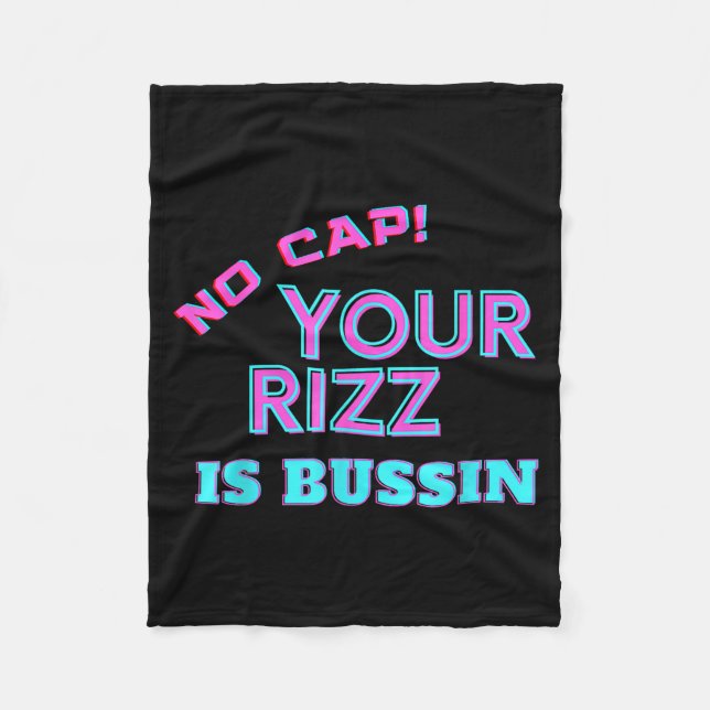 Rolig tonårsslang No Cap Your Rizz Is Bussin Meme  Fleecefilt (Framsidan)