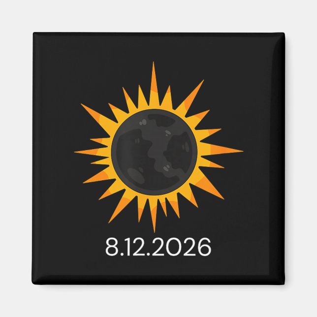 Rolig total solförmörkelse 12:e augusti magnet (Framsidan)