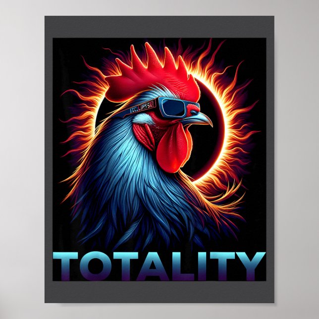 Rolig total solförmörkelse 8 april poster (Framsidan)