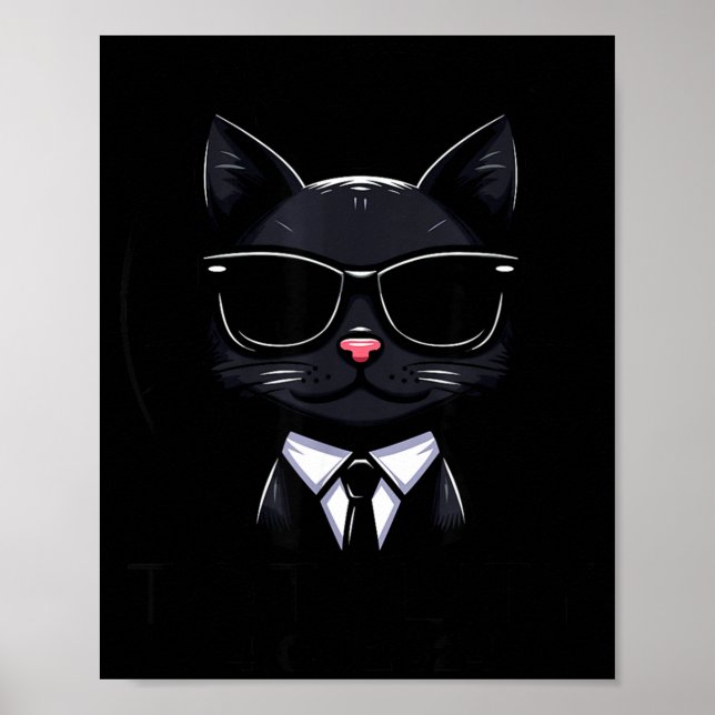 Rolig Total Solförmörkelse Katt Solglasögon Poster (Framsidan)
