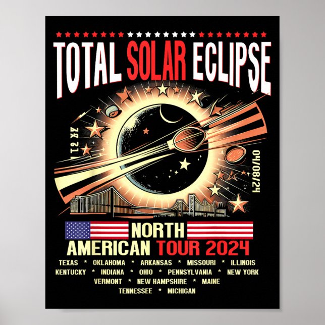 Rolig total solförmörkelse Nordamerika Poster (Framsidan)