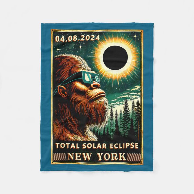 Rolig Total Solförmörkelse York Bigfoot Fleecefilt (Framsidan)