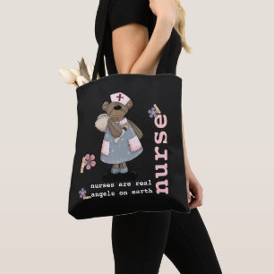 Rolig tote bags för nallesjuksköterskadesign tygkasse