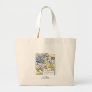 Rolig Totebag med Kyckling som Går över Vägen Jumbo Tygkasse