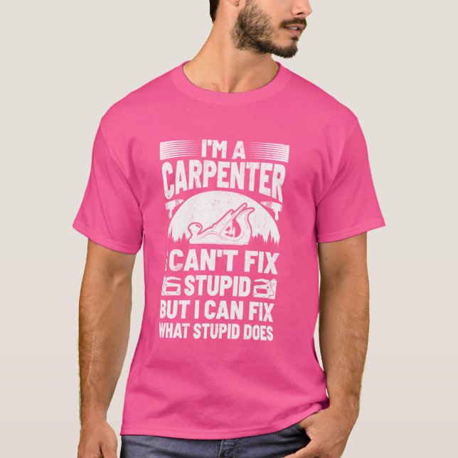 Rolig Träbearbetning Snickare Träslöjd Träarbetare T Shirt (Framsida)