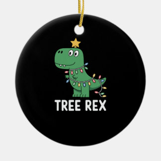 Rolig Träd Rex Jul Dinosaurie Semestern Pun Julgransprydnad Keramik