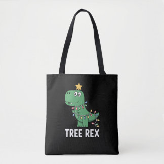 Rolig Träd Rex Jul Dinosaurie Semestern Pun Tygkasse