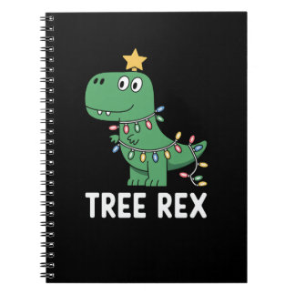 Rolig Träd Rex Jul Dinosaurie Semesternamn Högtidl Anteckningsbok