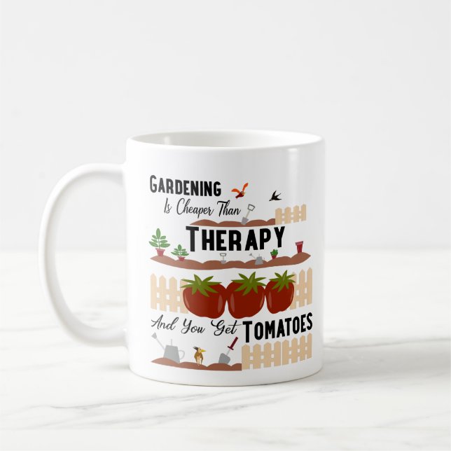 Rolig trädgårdarbeteaste kaffemugg (Vänster)