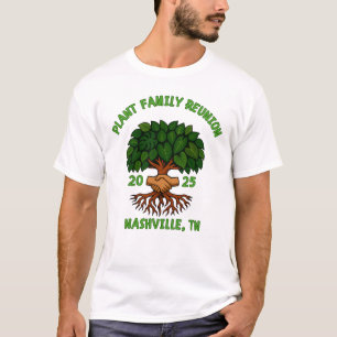 Rolig trädgårdsdesign för växtfamiljens återträff t shirt