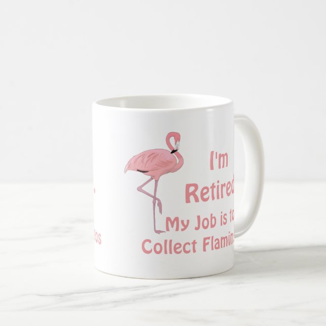 Rolig trädgårdsflamingo pensionspresent kaffemugg (Framsida höger)