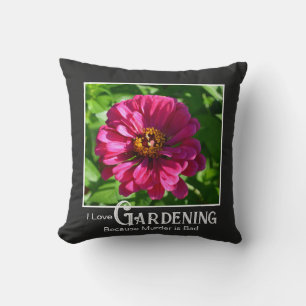 Rolig trädgårdssatsing rosa blomster zinnia tusens kudde