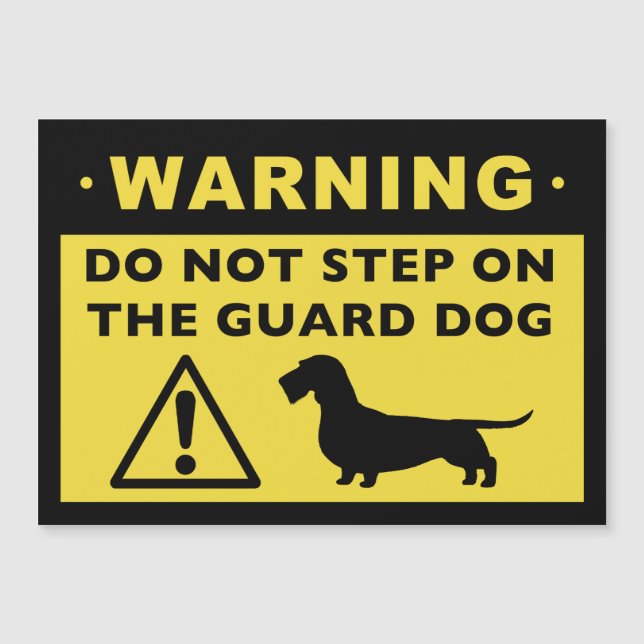 Rolig trådhårig Dachshund Vakt Hund Varning (Framsida)