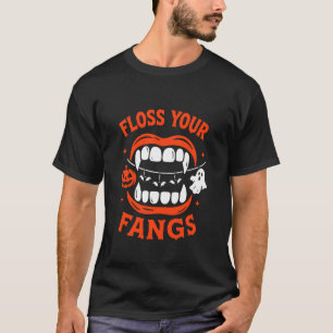 Rolig Trådtandborste Tandläkare Halloween Tänder T Shirt