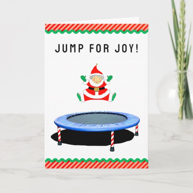 Rolig trampolin jul helgkort (Framsida)