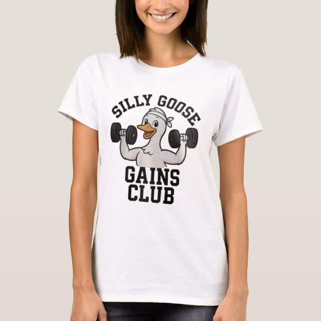 Rolig Träningsgås, Gymdjurst-shirt T Shirt (Framsida)