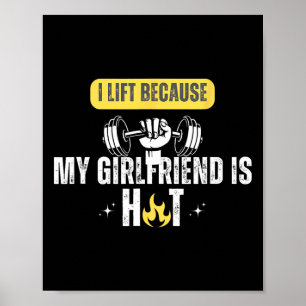 Rolig träningsgymratta Jag lyfter för att min flic Poster