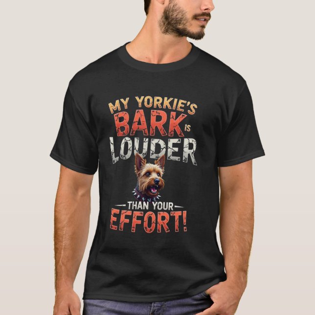 Rolig träningspresent för Yorkshire Terrier hundäg T Shirt (Framsida)