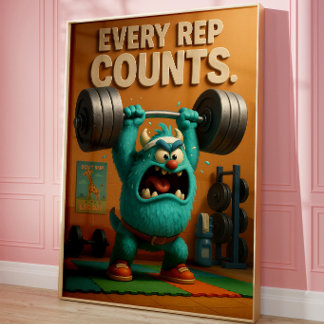 Rolig Träningsväggskonst | Motiverande Fitnesskons Poster