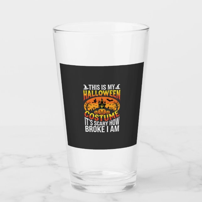 Rolig Trasig Halloween Kostym Spökhus Design Glaskopp (Framsida)