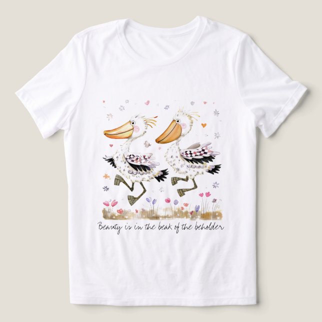 Rolig Trästork-tröja T Shirt (Design Framsida)