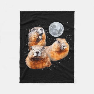 Rolig tre Groundhog Moon 3 Groundhog Glad Groun Fleecefilt