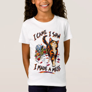 Rolig trefärgad katt Jag kom jag såg jag gjorde et T Shirt